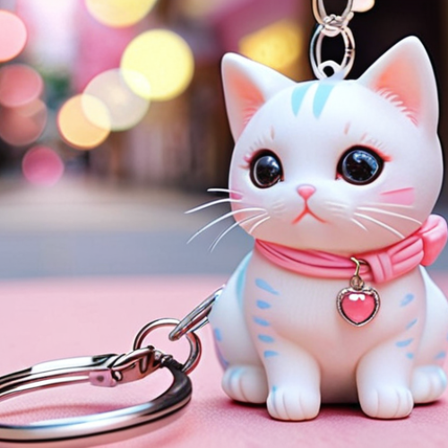 **

Prompt: "Adorable Mimi cat keychain, Harajuku street, pastel colors, bokeh, kawaii, detailed, high resolution, Japanese fashion, soft lighting."

**