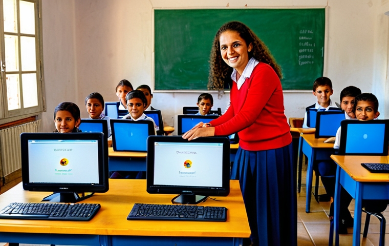 Education in Underserved Communities**

"A vibrant classroom scene in a rural Spanish village. A fully clothed, smiling teacher helps students with computers donated by a charity. Children are engaged and learning. Appropriate attire, safe for work, perfect anatomy, natural proportions, professional photography, high quality, family-friendly."

**
