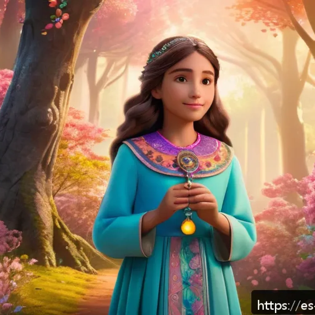 미미 캐릭터와 관련된 전자책 - A charming young female character named Mimi, wearing colorful, modest fantasy-style clothing with a...